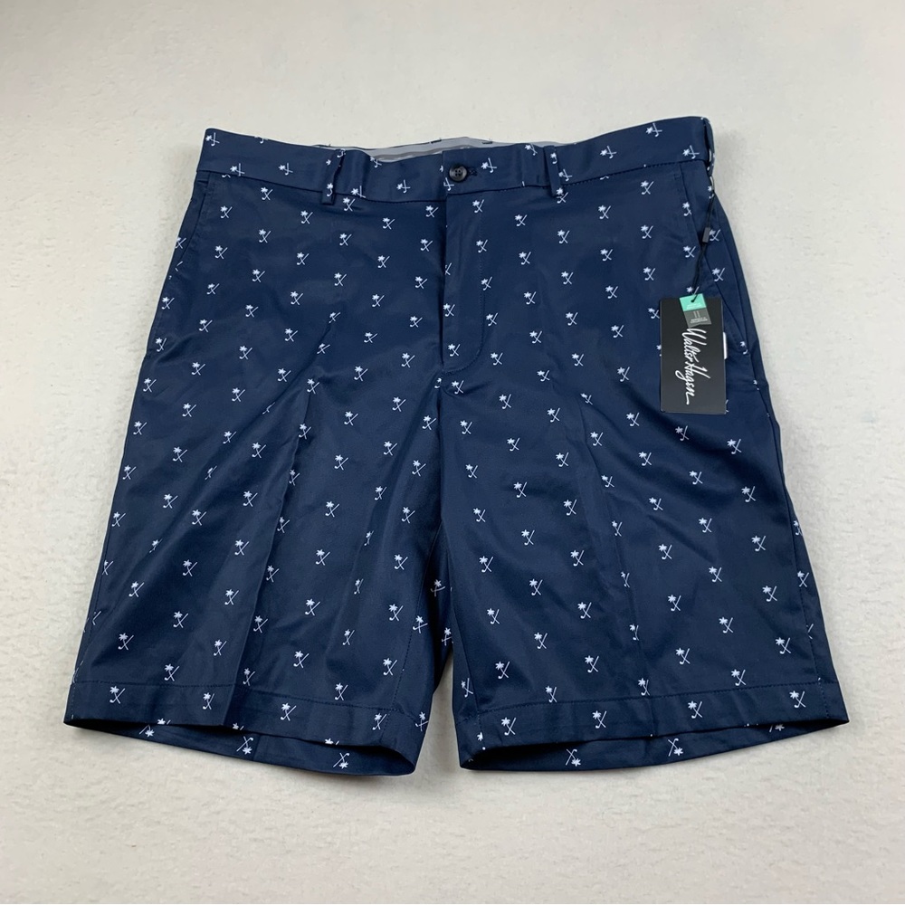Walter Hagen Shorts Men's 36x10 Perfect 11 Palm Clubs Navy Golf Country Club